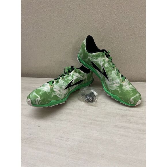 BROOKS MACH 15 MENS SZ 13 GREEN CROSS COUNTRY FLAT RUNNING SHOES